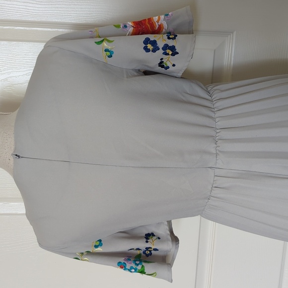 Asos Embroidered Pleated Maxi Dress - Picture 4 of 9